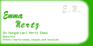 emma mertz business card